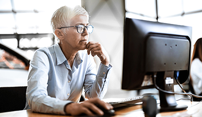 Employee working at a computer