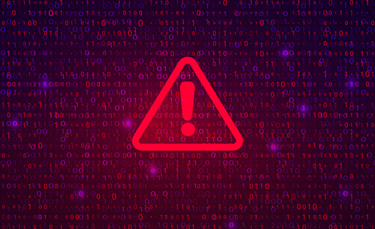 Graphic of triangle warning sign in front of numbers