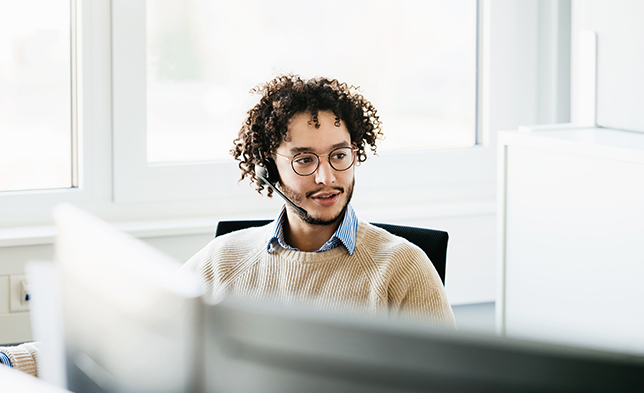 Person sitting at a desk